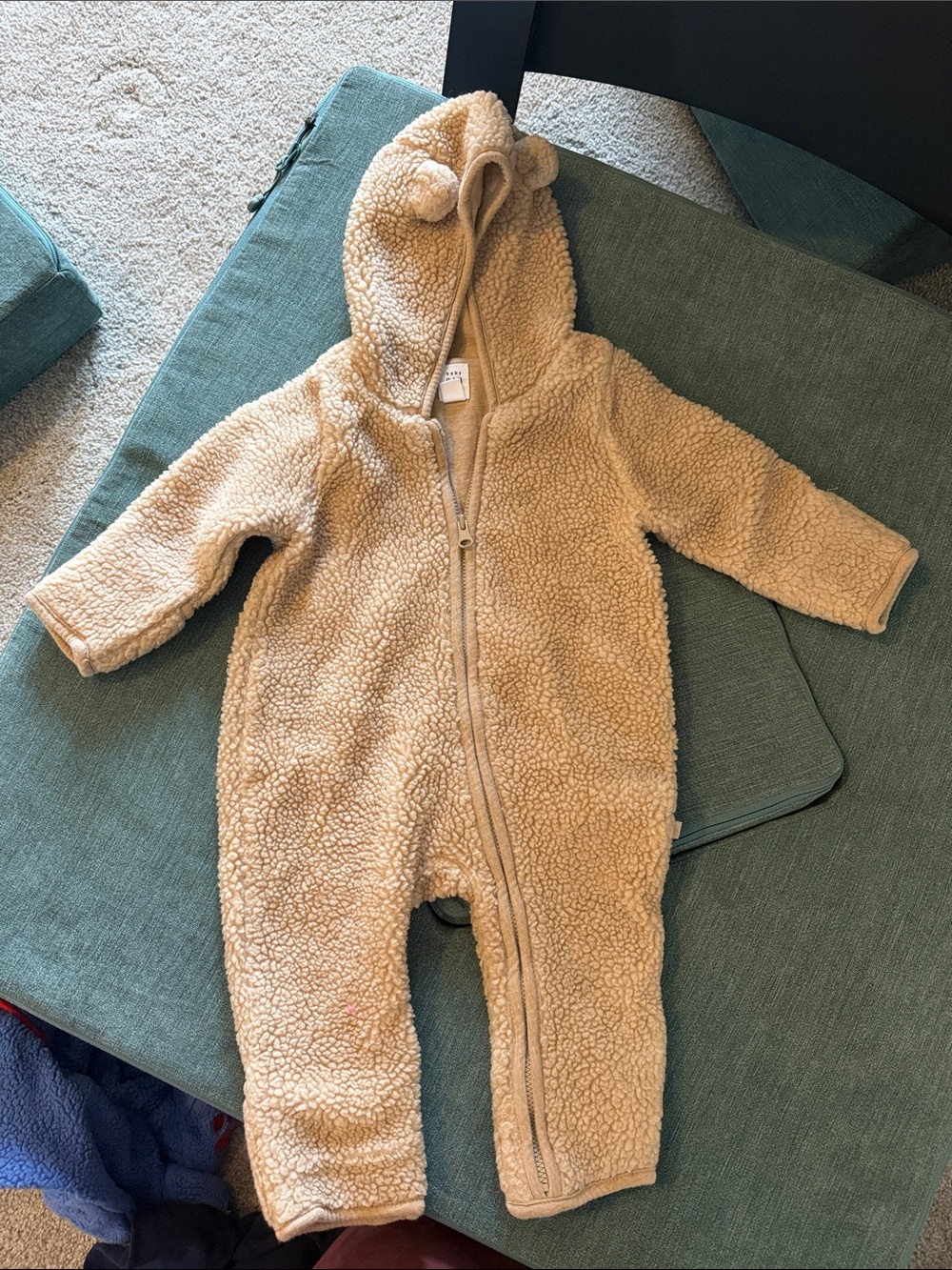 Cozy Teddy Fleece Baby One-Piece Hooded Jumpsuit